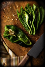 Moody sliced green pepper