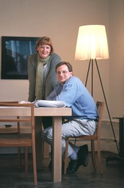 Business couple location editorial portrait