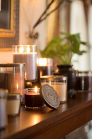 Boulevard candles on mantel